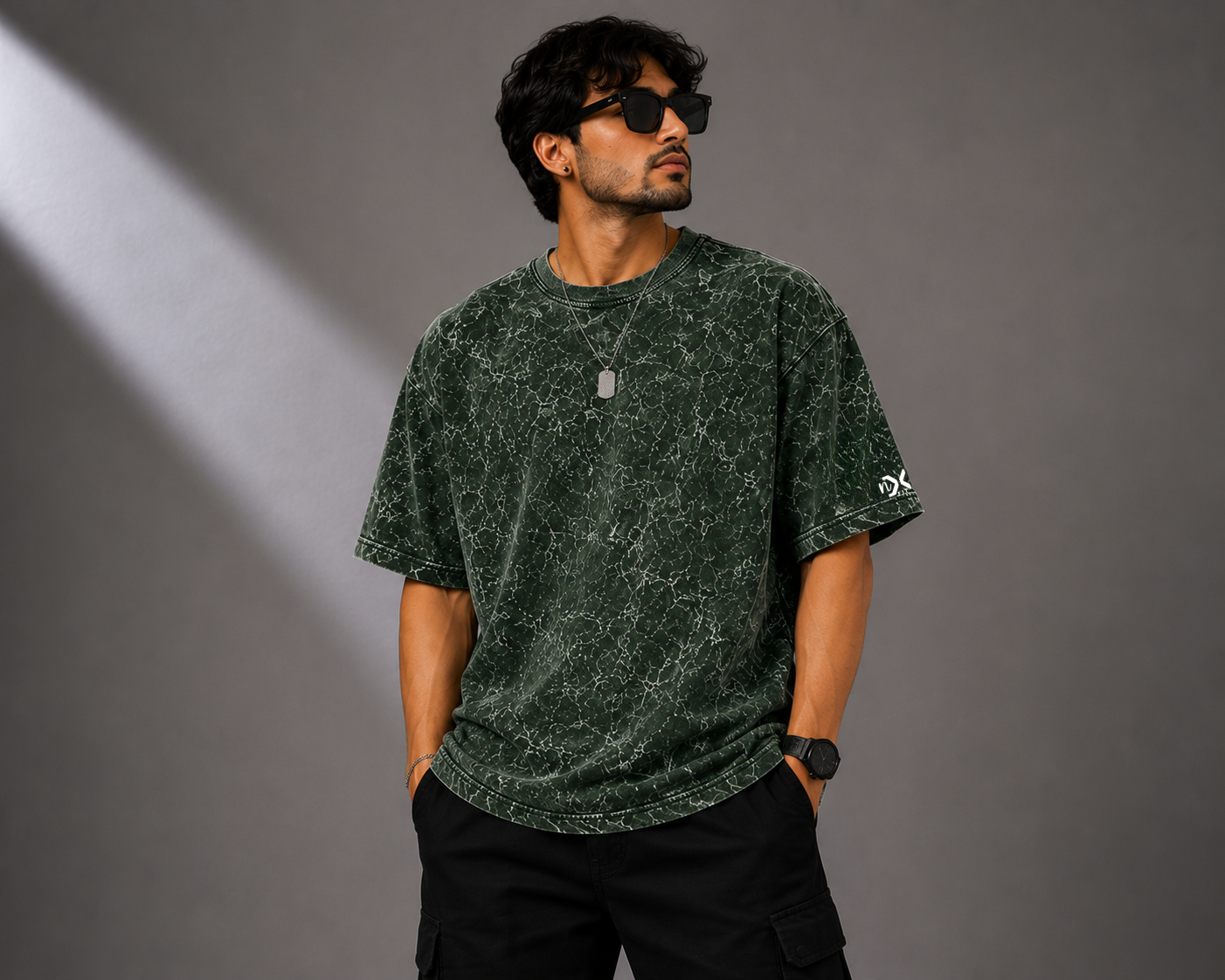 The Vintage Vibe | 240 GSM Premium Acid Wash in Bottle Green