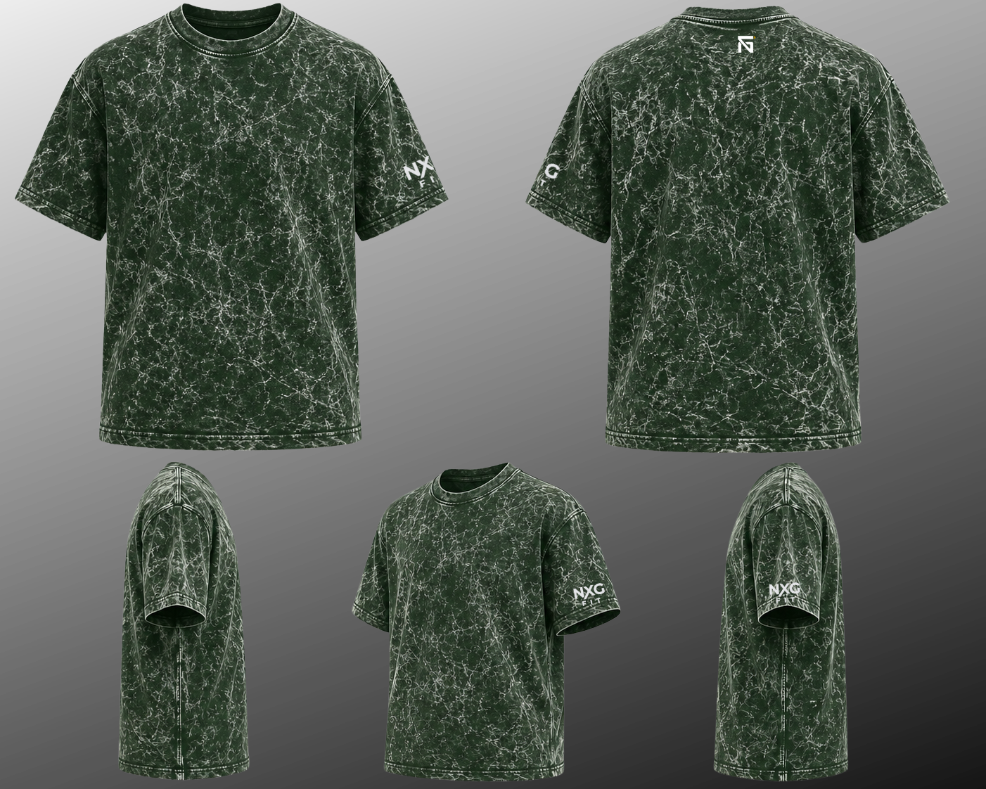 The Vintage Vibe | 240 GSM Premium Acid Wash in Bottle Green