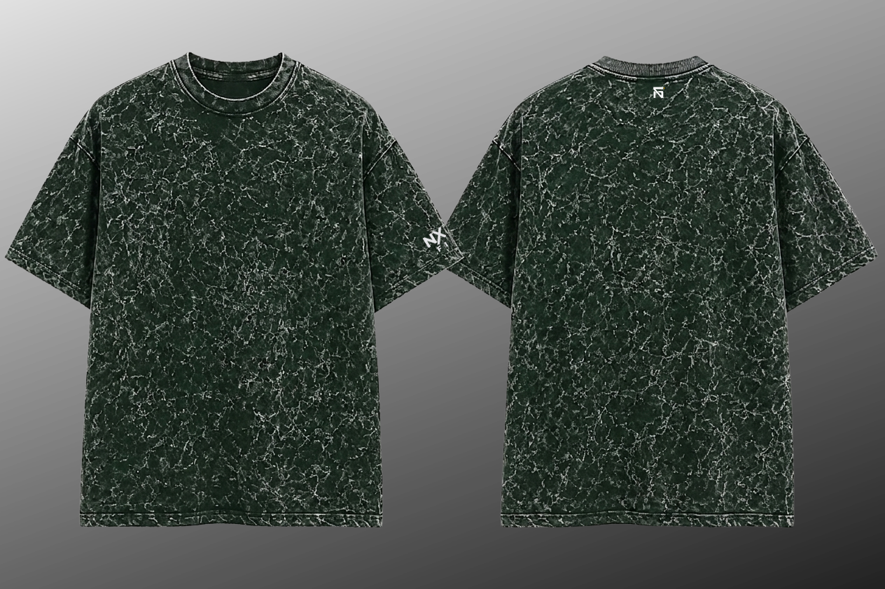 The Vintage Vibe | 240 GSM Premium Acid Wash in Bottle Green